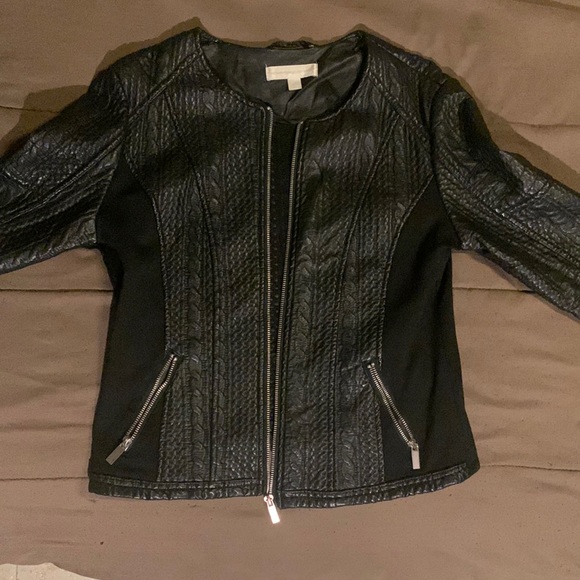 Textured Leather Jacket - Picture 1 of 3